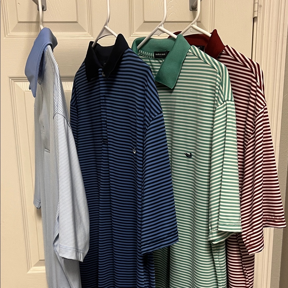Southern Marsh Striped Polo Shirt Collection - Blue, Green, Red